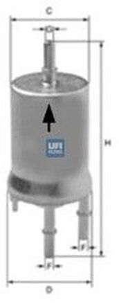 Palivový filter, 4bar ventil UFI 31.833.00