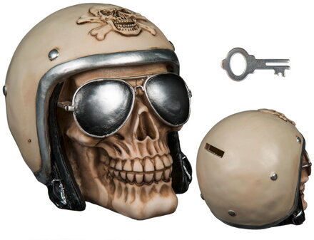 pokladnička "SKULL WITH MOTORCYCLE HELMET" 10015220