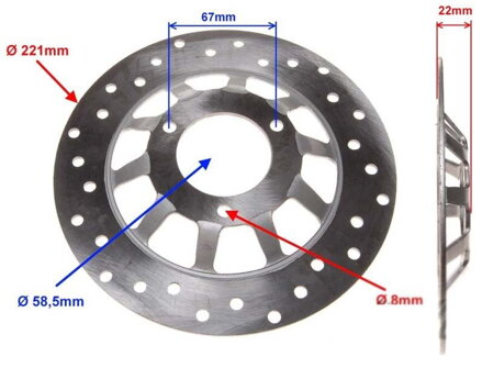 Brzdový kotúč predný skútre Adams QT 221mm 47741521