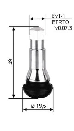 VENTIL PNEUMATIKY  11,3mm TR414 CHROM 519.27.86