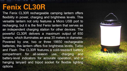 Kempingová lampa FENIX CL30R LED 60991069