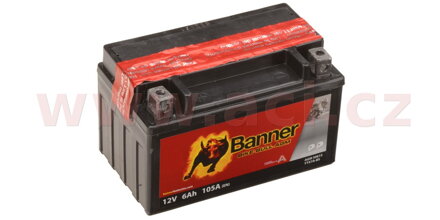 batéria 12V, YTX7A-BS, 6Ah, 105A, BANNER Bike Bull AGM 150x87x95 BA 50615