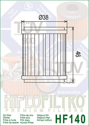 olejový filter  HF140