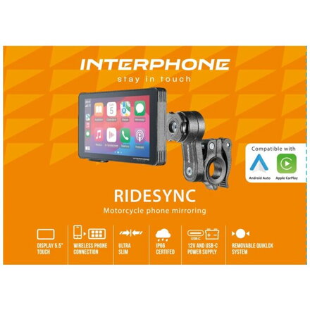 INTERPHONE DISPLEJ RIDESYNC PRE MOTOCYKLE INTERPHORIDESYNC