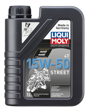 LIQUI MOLY Motorbike 4T 15W50 Street, polosyntetický motorový olej 1 l LI 2555