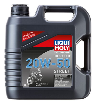 LIQUI MOLY Motorbike HD Synth 20w-50 Street, plne syntetický motorový olej 4 l  LI 3817