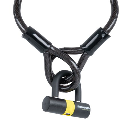 zámok na motocykel Loop Lock 15 s U profil zámkom Shackle Mini, OXFORD - M005-97