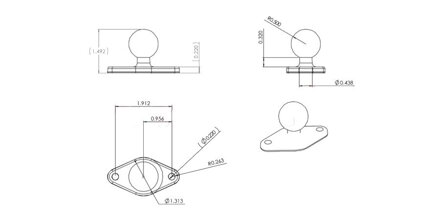 lichoběžníkový adaptér, kovový, RAM Mounts M021-061