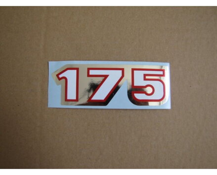 Samolepka 175, strieborno-červená, 107x37 mm - ČZ 175 008252