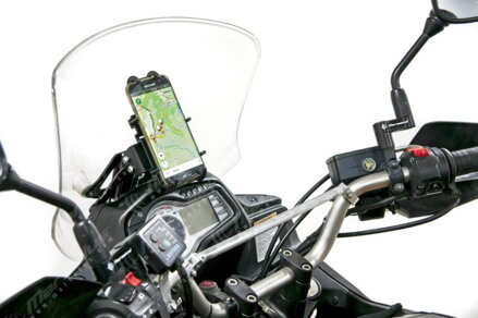  plexi + polohovateľný držiak navigácie / mobilu pre Suzuki V-Strom 650 r.v. 2012-2016 01-61