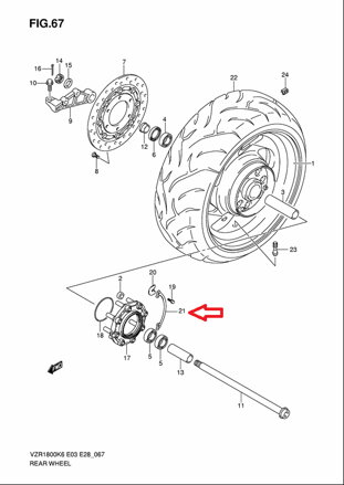 waser rear hub driven 64679-48G00-0000