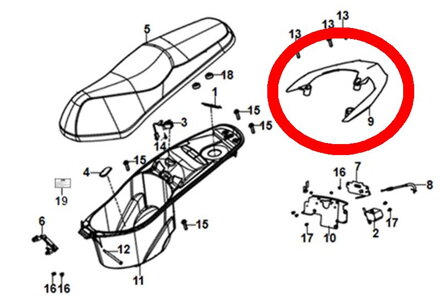zadný rám SYM JET 14 2019