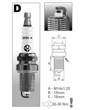 zapaľovacia sviečka DR15YC rad Super, BRISK M231-100