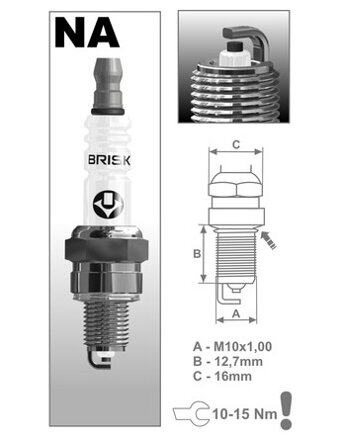 zapaľovacia sviečka NAR14YC rad Super, BRISK - M231-021