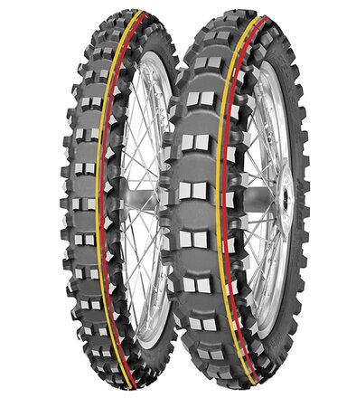 Pneu 100/90-19 (57M) TERRA FORCE MX SM (červeno/žltý pruh), MITAS - ČR M490-035