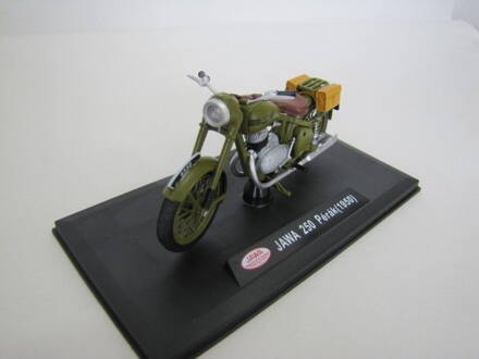 Model 1:18, plast, vojenská zelená - Jawa 250 Pérák 009453