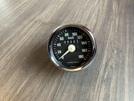 Tachometer, 180 km, chrom rámček, biela ručička, SK - Jawa 634-640 1002510