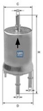 Palivový filter, 4bar ventil UFI 31.833.00