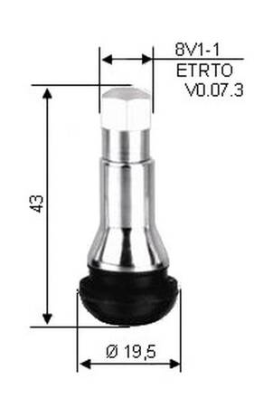 VENTIL PNEUMATIKY  11,3mm TR413 CHROM 519.90.47