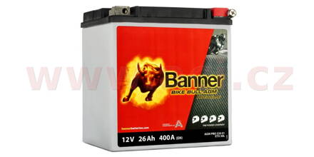 batéria 12V, ETX30L, 26Ah, 400A, BANNER Bike Bull AGM PRE 168x131x197 BA 53001 AGM PRO