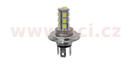 LED H4 - biela 18x SMD5050 (pätica P43t) (1 ks) 