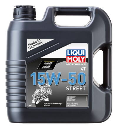 LIQUI MOLY Motorbike 4T 15W50 Street, polosyntetický motorový olej 4 l  LI 1689