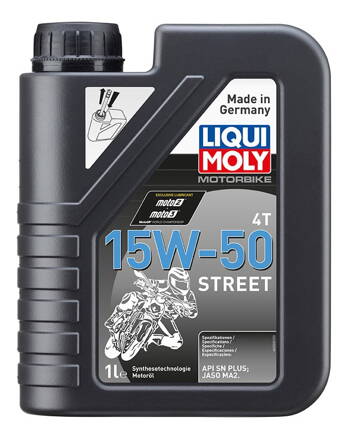 LIQUI MOLY Motorbike 4T 15W50 Street, polosyntetický motorový olej 1 l LI 2555