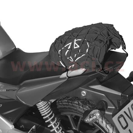 pružná batožinová sieť pre motocykle, OXFORD - Anglicko (27 x 25 cm, čierna / reflexné) M006-00