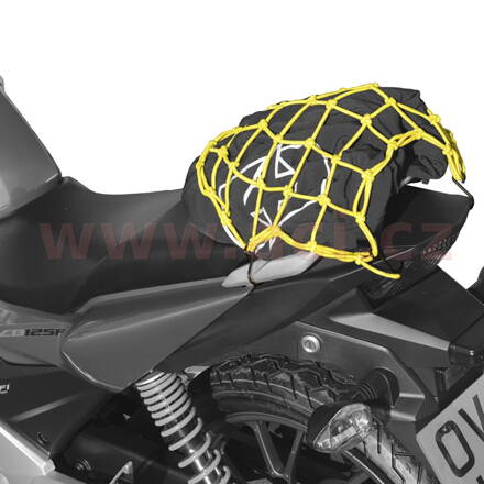 pružná batožinová sieť pre motocykle, OXFORD - Anglicko (27 x 25 cm, žltá fluo / reflexné) M006-250