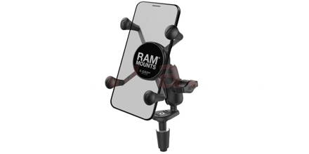 kompletná zostava držiaku X-Grip s uchytením do krku riadenia motocykla, RAM Mounts M021-073