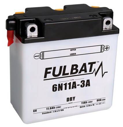 batéria 6V, 6N11A-3A, 11Ah, 90A, konvenčná 122x62x131 FULBAT  M310-276
