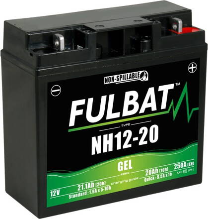 batéria 12V, NH12-20 gél, 20Ah, 170A, bezúdržbová gél technológie 185x81x170 FULBAT (aktivovaná vo výrobe) M310-013 batéria 12V, NH12-20 gél, 20Ah, 170A, bezúdržbová gél technológie 185x81x170 FULBAT (aktivovaná vo výrobe) M310-013