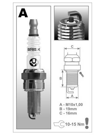 zapaľovacia sviečka AR10S-9 rad Silver Racing, BRISK M231-040