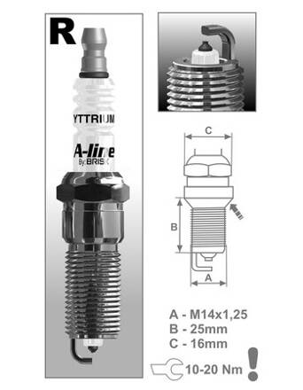 zapaľovacia sviečka A-line 14 séria A-line, BRISK M231-068