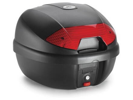 kufor KAPPA K30N (30L), čierny nelakovaný + červená odrazka M009-06