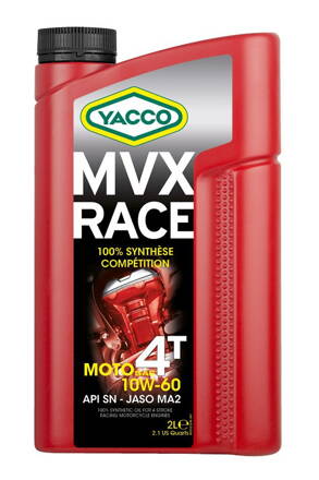 Motorový olej YACCO MVX RACE 4T 10W60, YACCO (2 l) MY 33212