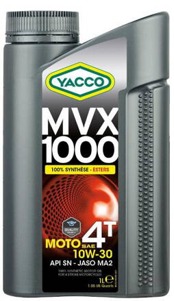 Motorový olej YACCO MVX 1000 4T 10W30, YACCO (4 l) MY 33452